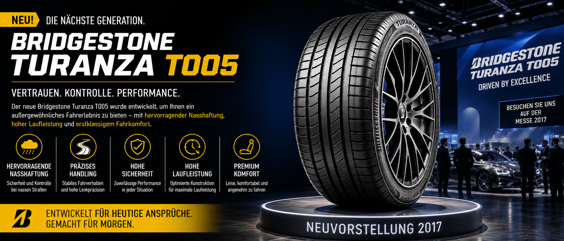 Bridgestone präsentiert neuen Turanza T005 auf der IAA in Frankfurt